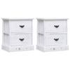 Day and Night - Day and Night Nightstands 2 Units White Paulownia Wood 38x28x45 Cm