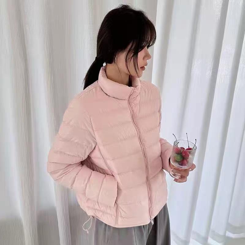 Down Jacket Women's Short Autumn and Winter New White Duck Down Ribs Versatile and Thin Lightweight Hooded Warm Jacket