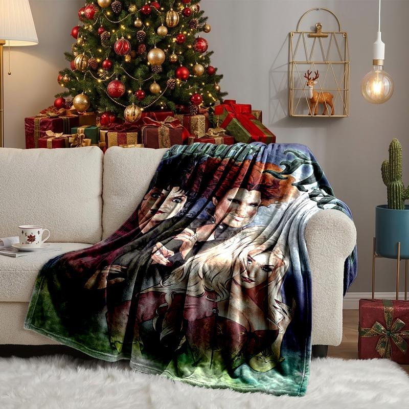 Custom Name Magical Three Witch Blanket Bedding Blanket for Women Men, Soft Throw Blankets for Couch,Bed, Picnic, Christmas Gifts