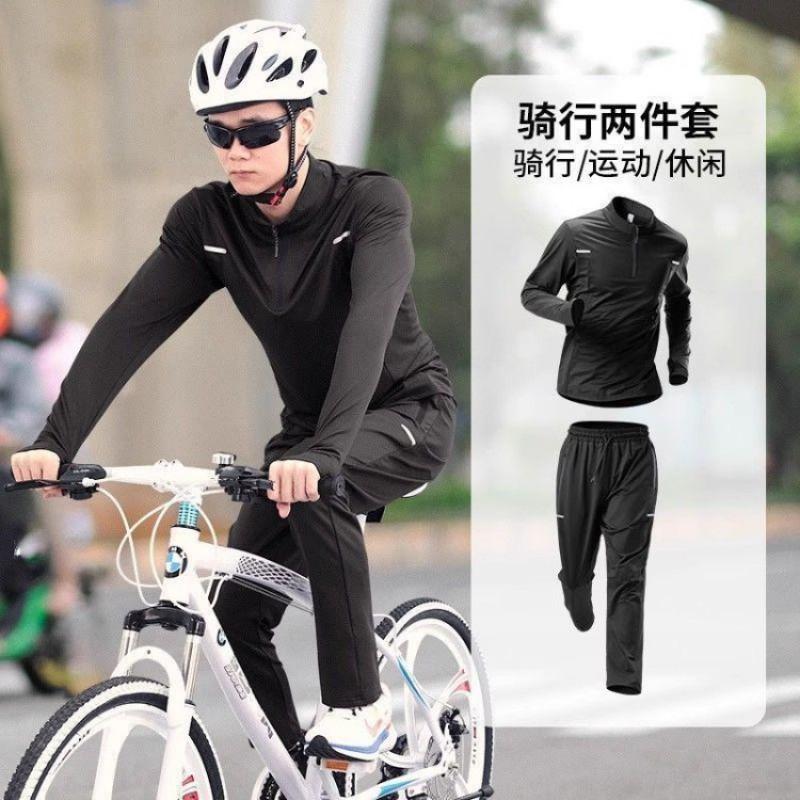 Mens Cycling Jersey Shorts Set Breathable Quick-Dry Mountain Bike Outfit Sport Wear