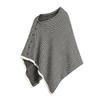 Womens Irregular Herringbone Knit Shawl Top Street Style Sleeveless No Collar