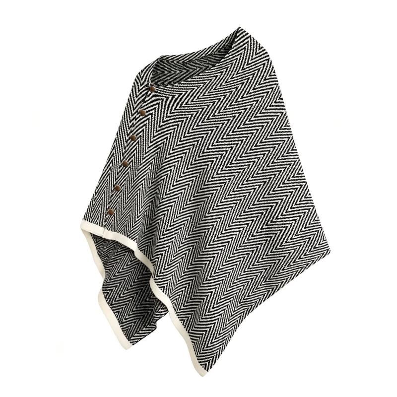 Womens Irregular Herringbone Knit Shawl Top Street Style Sleeveless No Collar