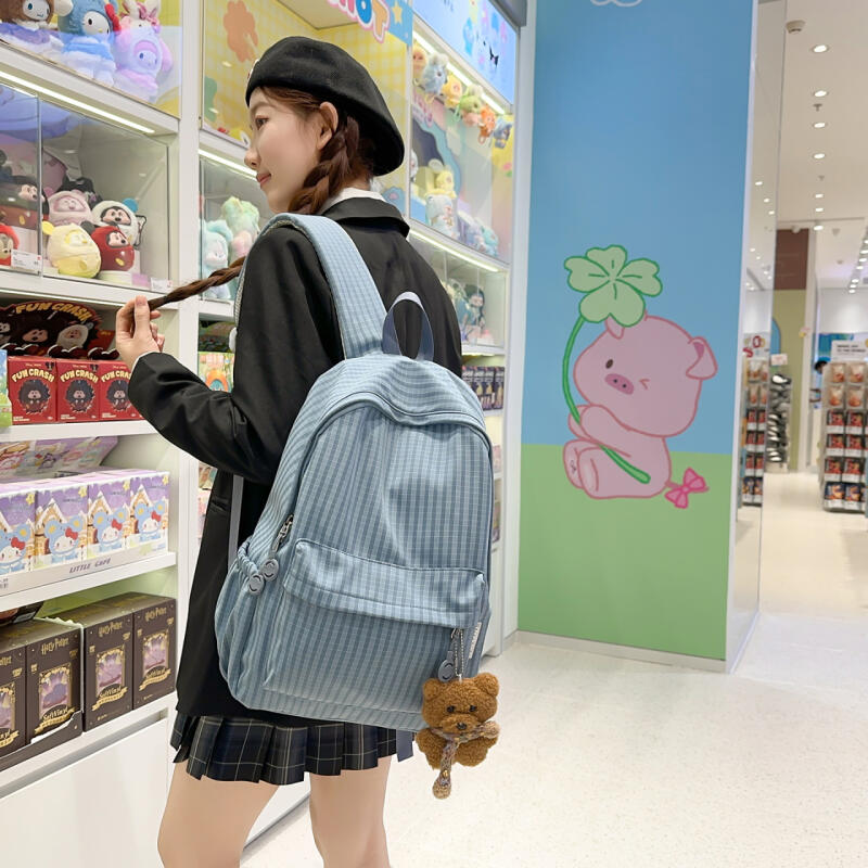 Plaid Women's Travel Backpack Student Class Backpack