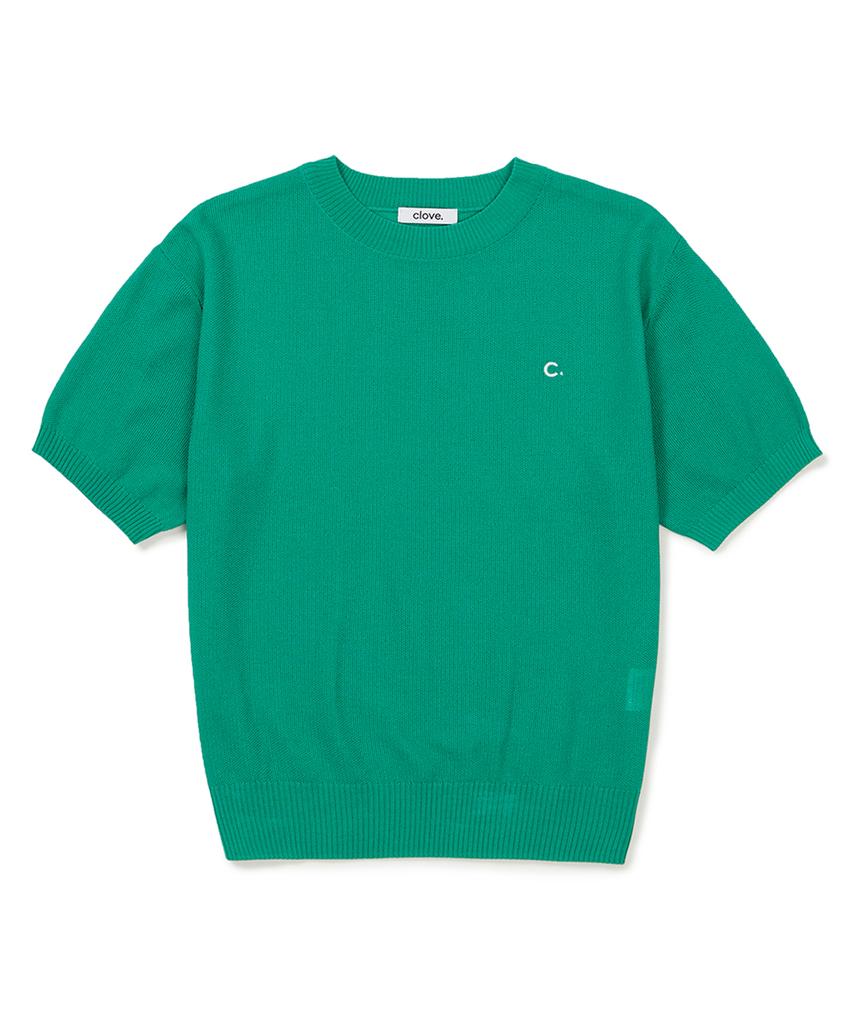 CLOVE [23Ss Clove] Logo Round Neck Knit (Green)