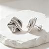 European and American Jewelry, Irregular Metal Pleated Design Earrings, High-end Sense Versatile Niche Earrings Women
