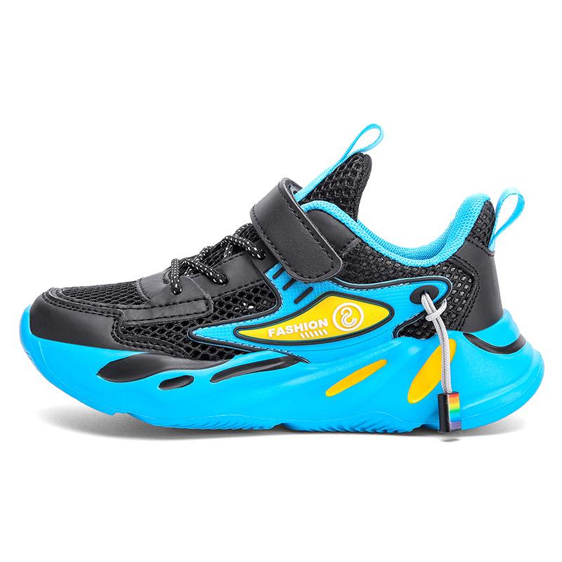 Boys' sneakers 2025 spring and summer new mesh breathable solid bottom dad shoes single net children's casual shoes