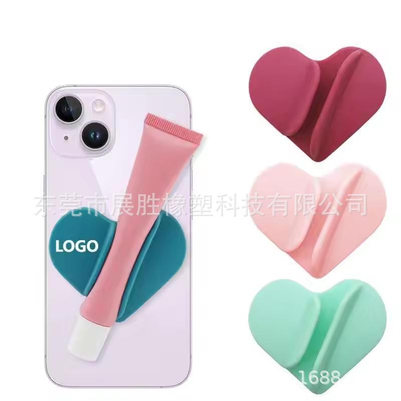 Love-shaped Silicone Portable Lipstick Makeup Mobile Phone Holder Desktop Drama Chasing Portable Versatile Model