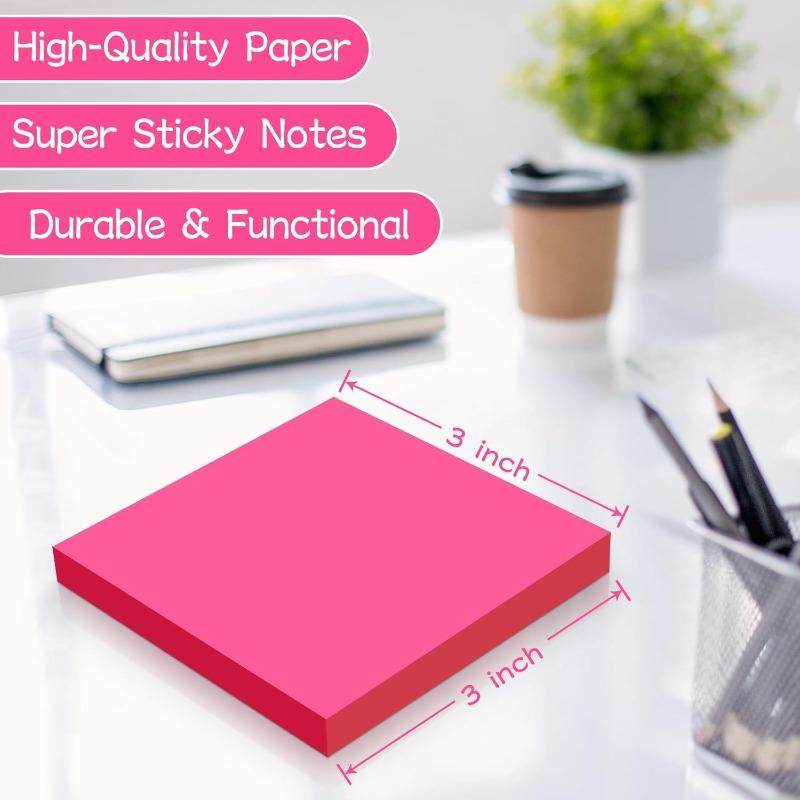 1set/6PCS Self-Stick Pads Bright Colors Sticky Note Sticky Notes Recyclable Easy To Post for Home Office Notebook