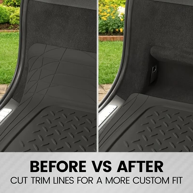 Durable Non-Slip Trunk Mat for Cars & SUVs | All-Weather PVC, Easy-Clean, Grid-Cut Design with Drainage Holes, Trunk Organization, Trunk Liner