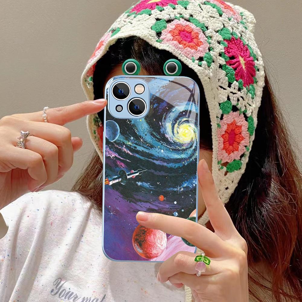 

Cool Galaxy Phone Case Tempered Glass For iphone 14 13 12 11 Pro Mini XS MAX 14Plus X XS XR Fundas iphone 11