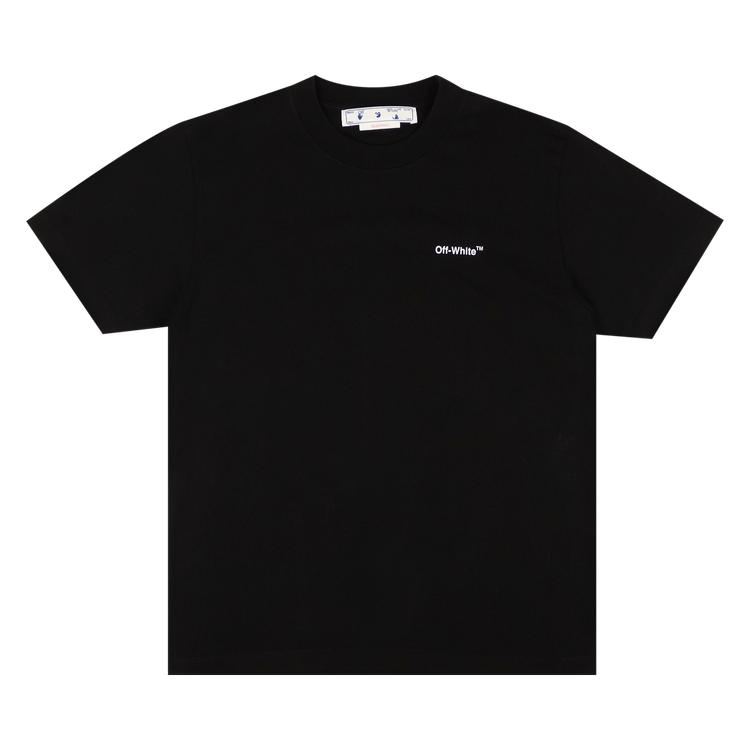 

Узкая футболка Off-White Bricks Черные/белые мужские топы OMAA027F22JER0081001