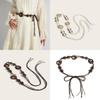 Vintage Boho Waist Chain For Women Made Of Cotton Linen With Knot Fastening For Dress Decor