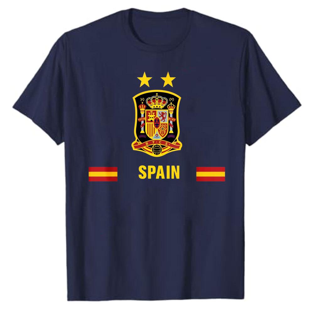 2026 Spain National Color Abstract Graphic Tshirt Unisex Loose Fit Country Themed Art Print Urban Street Style Casual Tees