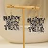 A Pair Of Simple Classic Letters Happy New Year Trendy Fashion And Versatile Women's Earrings