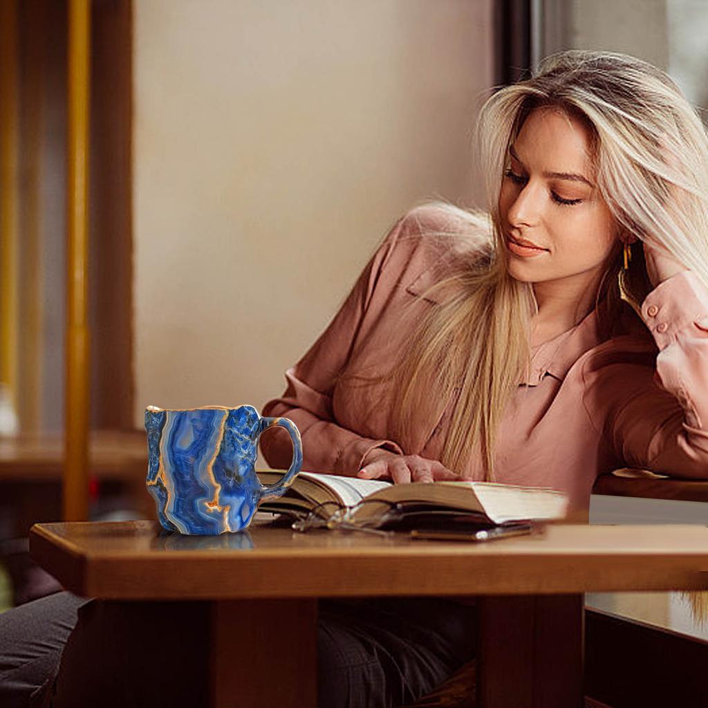 Nové křišťálové hrnky na kávu, křišťálové hrnky na kávu, přírodní křišťálový hrnek na kávu, barevný křišťálový hrnek Průsvitný hrnek na kávu, elegantní vánoční