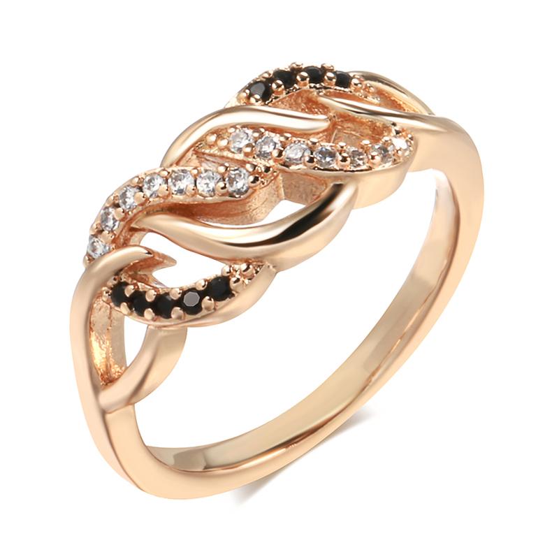 Kinel Black Cubic Zircon Women's Ring