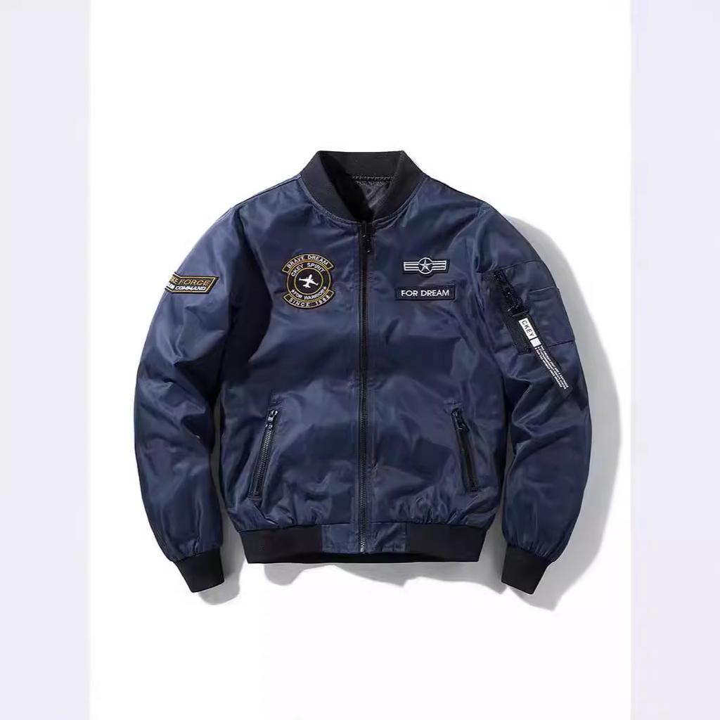 Spring and Autumn Thin Double-sided Flight Jacket for Men, Simple and Trendy Air Force Baseball Uniform Jacket for Men