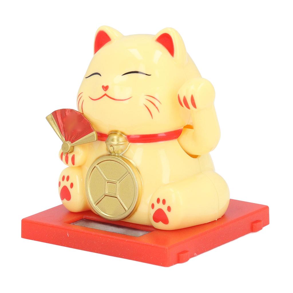 2 Zoll Solar Glückskatze mit Klarsichtbox Solarbetriebene Winkende Glückskatze Set für Zuhause Büro und