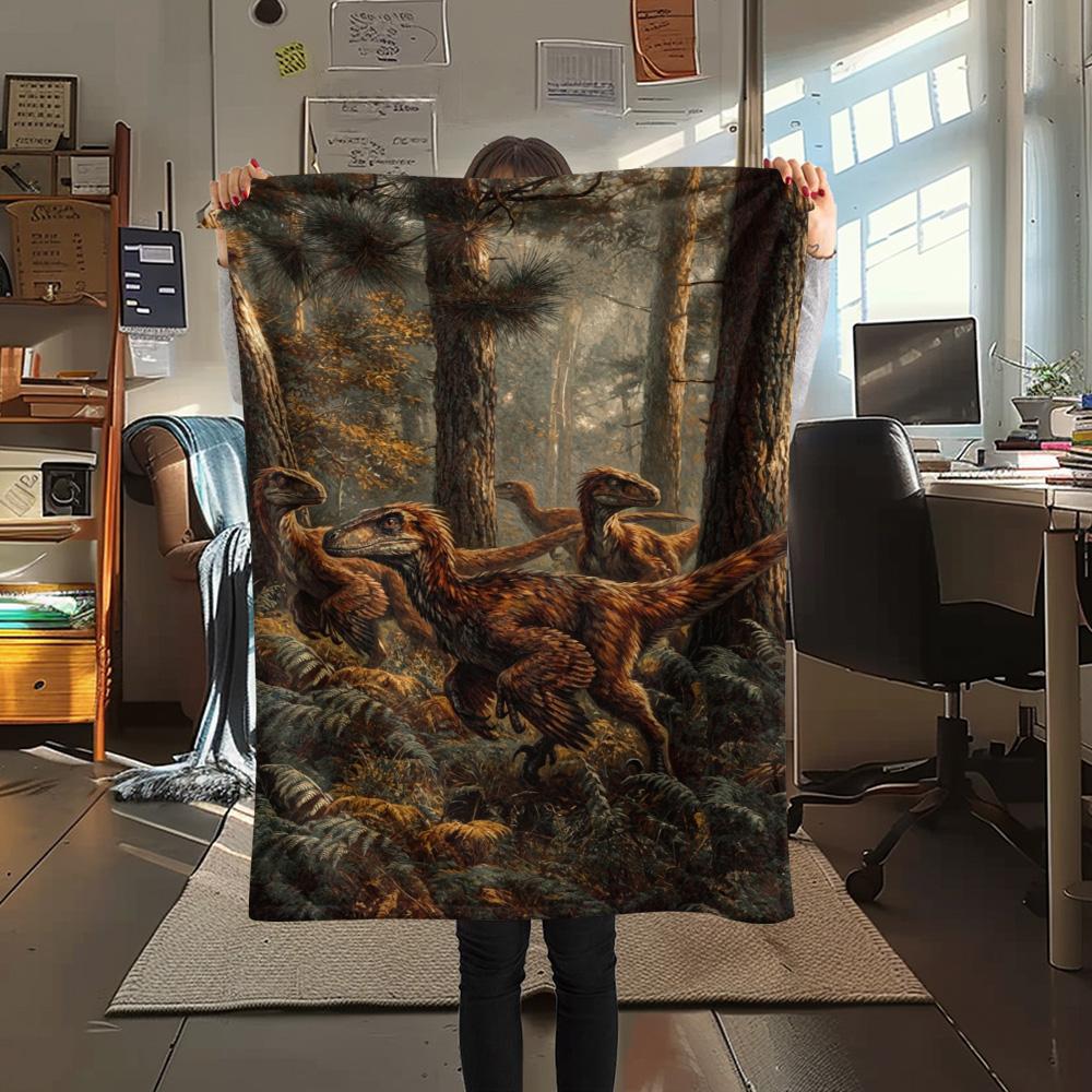

1PC Wildebeest Print FlAannel Blanket, High quality Comfortable for All Seasons, Home Decor, Warmth and Comfort 80cm x 120cm