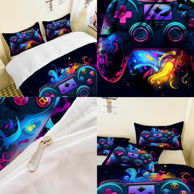Gamepad Series 3D Digital Printing Three-Piece Bedding Kit Bed Sheet Quilt Cover