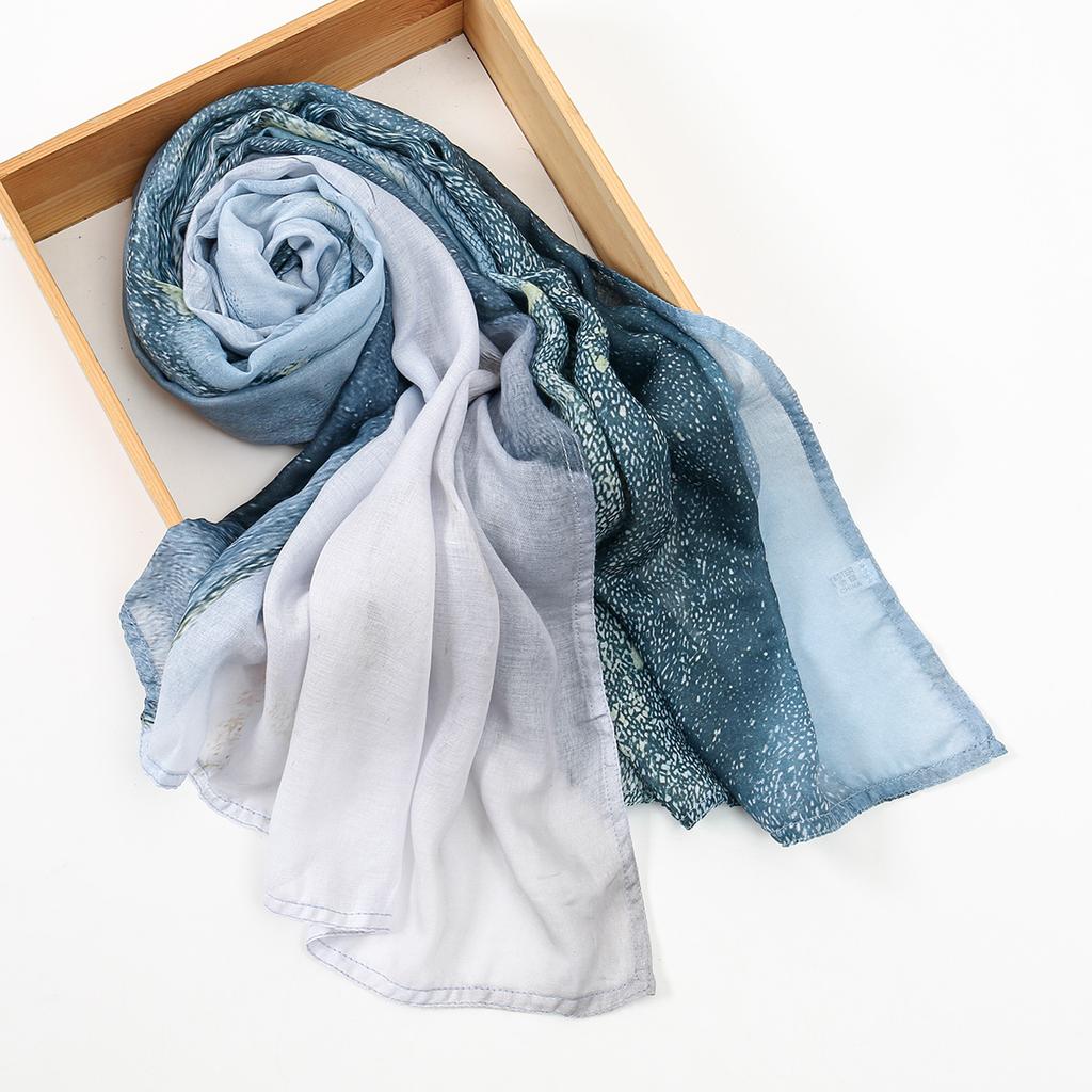 Fashion Printed Watercolor Modal Hijab Scarf For Woman Muslim Digital Printing Shawls Turban Ramadan Headscarf Scarves 170*70Cm