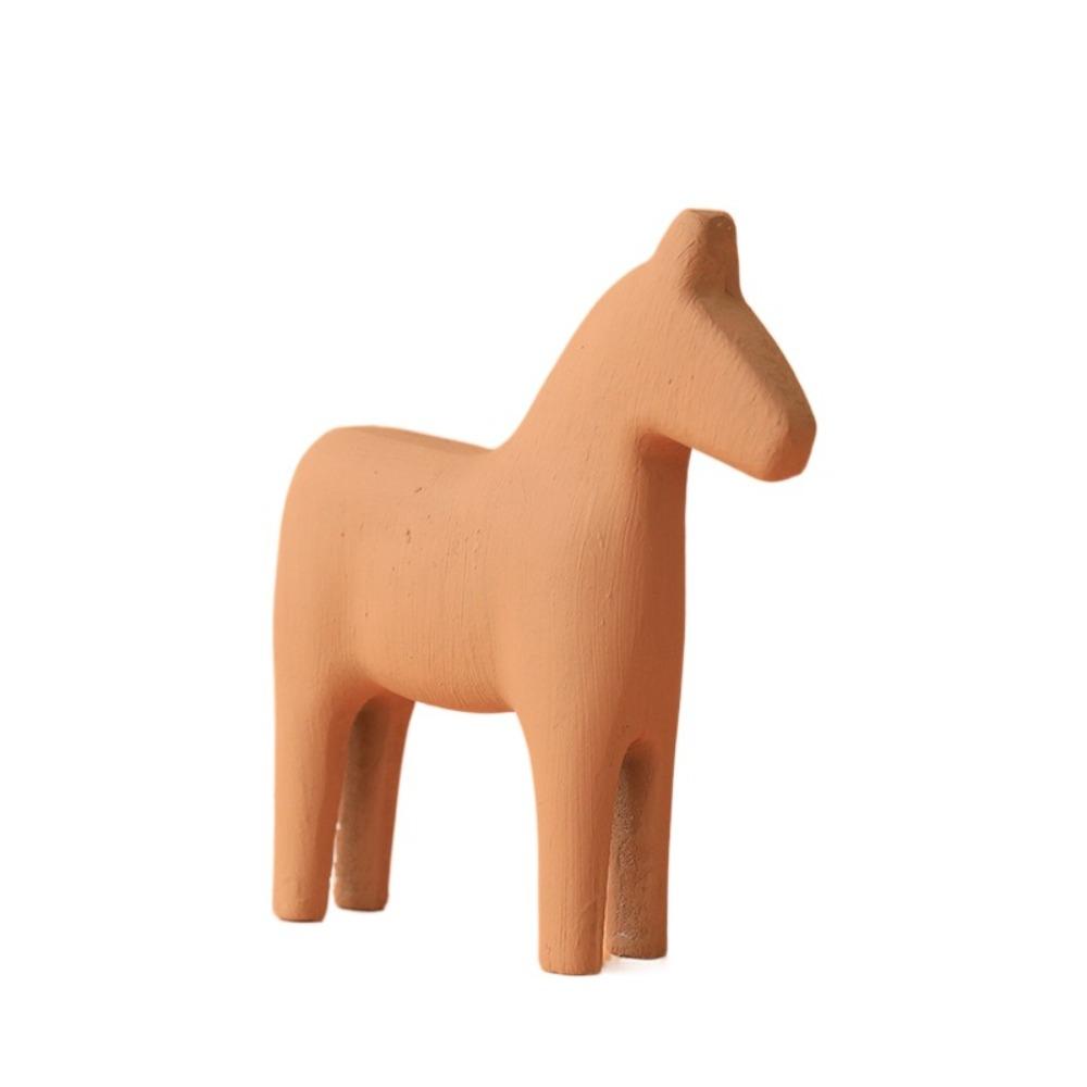 

Минималистичное украшение в виде лошади Креативные миниатюры Фигурка Микроландшафт Скульптура животного Вход L коричневый