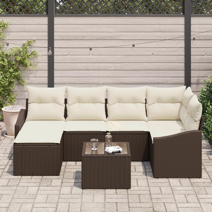VidaXL Ensemble de canapé de jardin 6 pièces avec coussins gris en rotin synthétique 3346798
