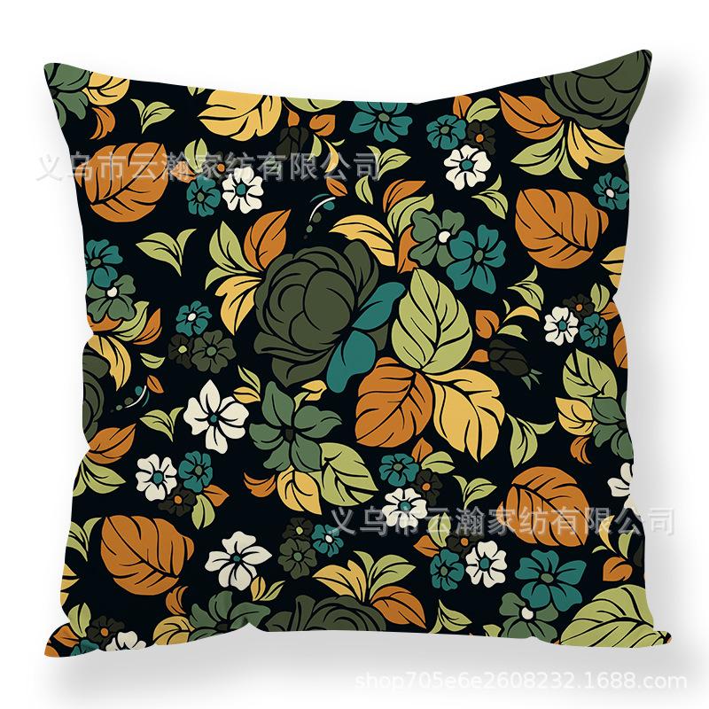 Art Flower Pillow Creative Car Sofa Cushion Digital Print Pillow Cover