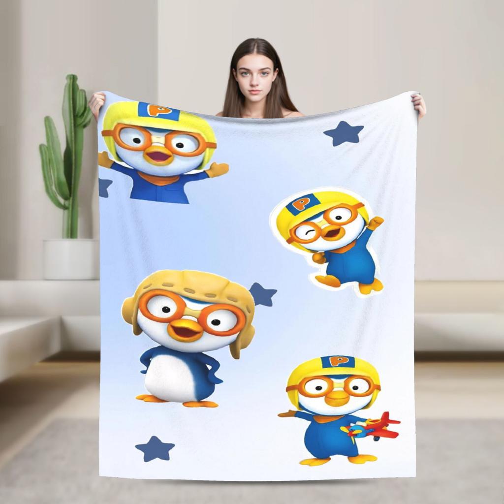 Loopy Pettys Crongs Eddys Pobys Cartoon Fuzzy blanket Pororos Throw blanket for Sofa Bedding Lounge 200x150cm Bedspreads