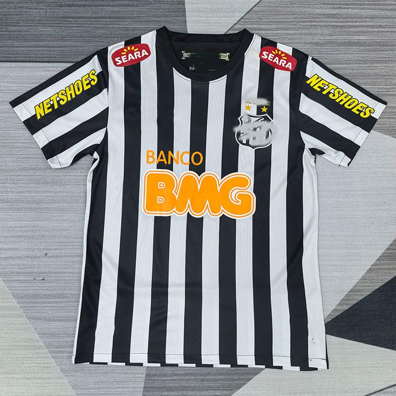 12-13 Santos Away Retro Football Jersey with Patch Medium чёрный/белый