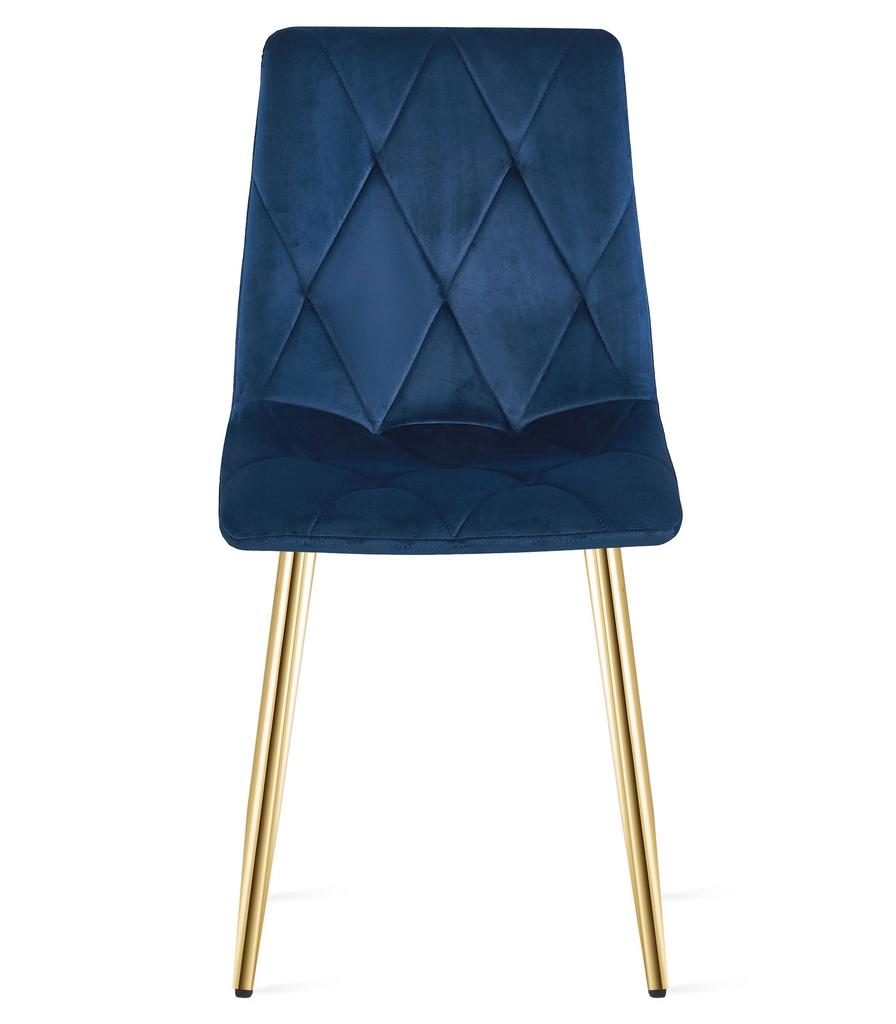 LIBRA chair - navy blue velvet / gold legs x 2