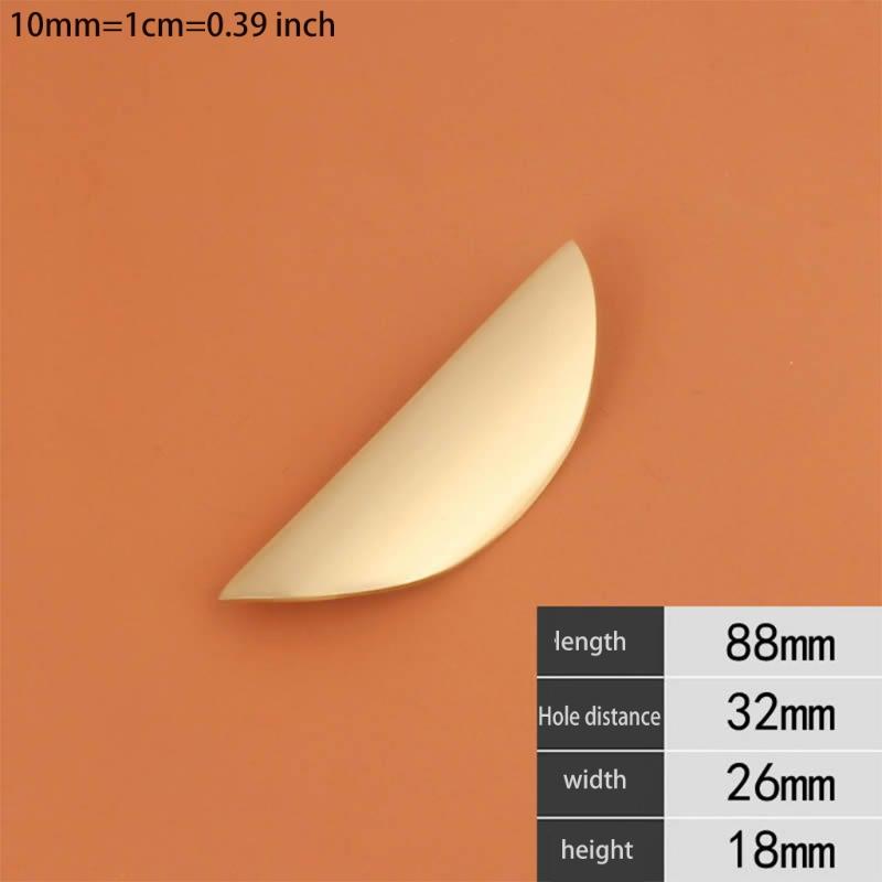1PC Wardrobe Door Pulls Furniture Drawer Knob Handle Pulling Door Crescent Design Brass Handle Cupboard Shoe Cabinet