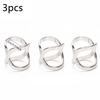 3pcs Fashion Cross Scarf Clip X Shape Metal Brooches For Women Hollow Bow Scarves Buckle Holder Shawls Jewelry Clothing Accessor