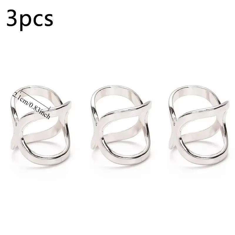 3pcs Fashion Cross Scarf Clip X Shape Metal Brooches For Women Hollow Bow Scarves Buckle Holder Shawls Jewelry Clothing Accessor