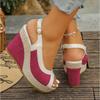 Shoes Women Ankle Buckle Wedges Sandals Summer Denim Sandal Comfortable Thick Sole Sandalias Mujer