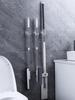 2pcs Perforated Transparent Mop Holder Clip Toilet Broom Storage Rack Wall Mounted Strong Hook