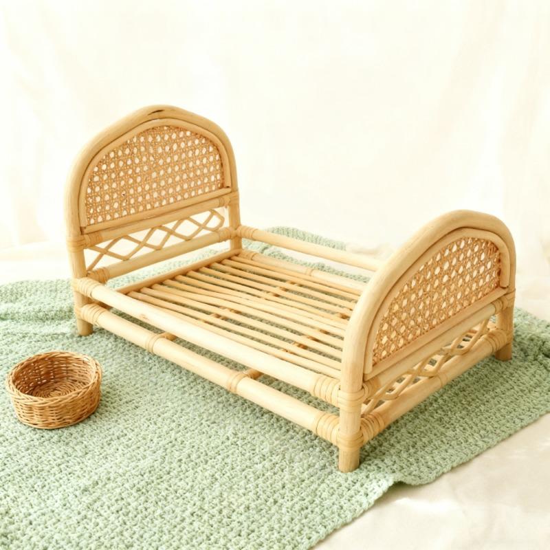 Retro Rattan Newborn Professional Photography Props Baby Basket Rattan Crib Essential Photography Furniture Studio Tool 1 Piece