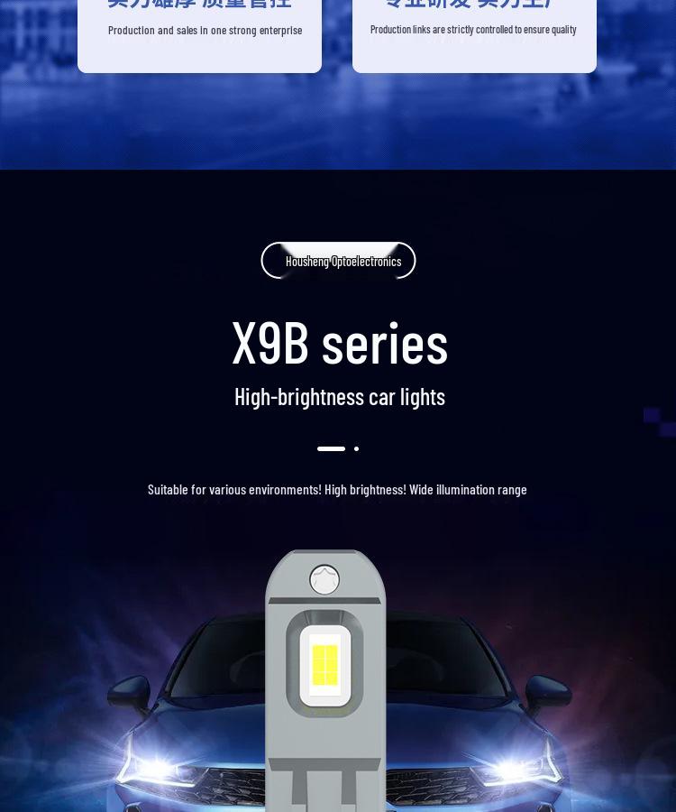 X9B Super Bright High Power Waterproof Car LED Headlight - High Beam Spotlight