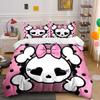 Pink Skull Pattern Gift Set Kid'S And Adults' Bedroom Decor, Exquisite Three-Piece Bedding Set Gift