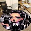 1pc Wednesday Chair Carpet for Office, Indoor Non Slip Washable Polyester Fiber Carpet, Mat For Office, Machine Washable
