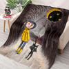 17 Styles Cartoon Soft Flannel Fluffy Throw Camping Blanket with C-C0raline Printed for Children Sofa Thin Blanket Fashion Gift