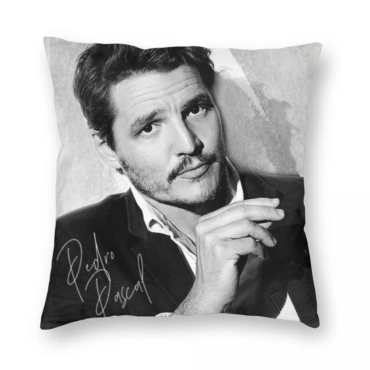 

Pedro Pascal B&W II Square Pillowcase Polyester Creative Zip Decor Home Cushion Case 16x16Inch