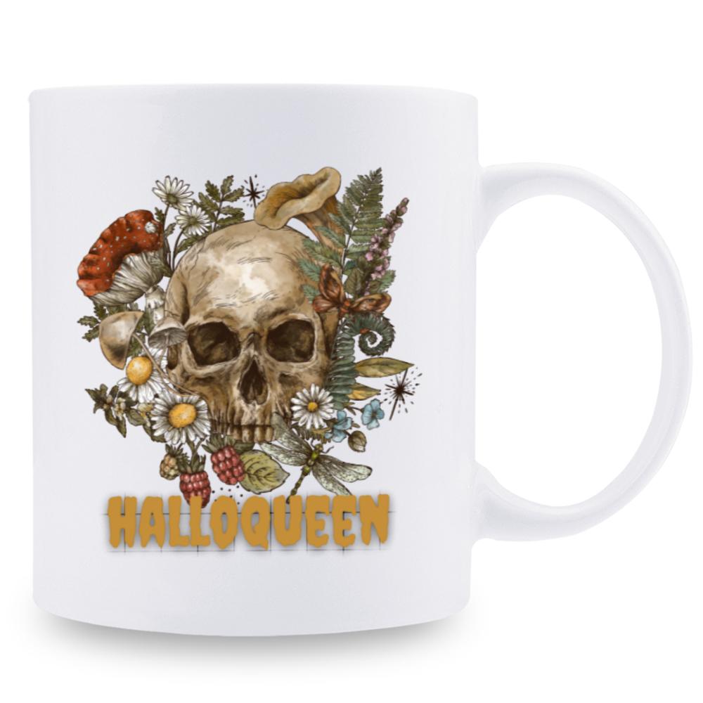 

1 шт. кружка керамическая 11 унций с скелетом, класс 3A, новинка, для украшения комнаты на Хэллоуин, подарок на день рождения, Рождество, праздник для друзей 301-400ml белый