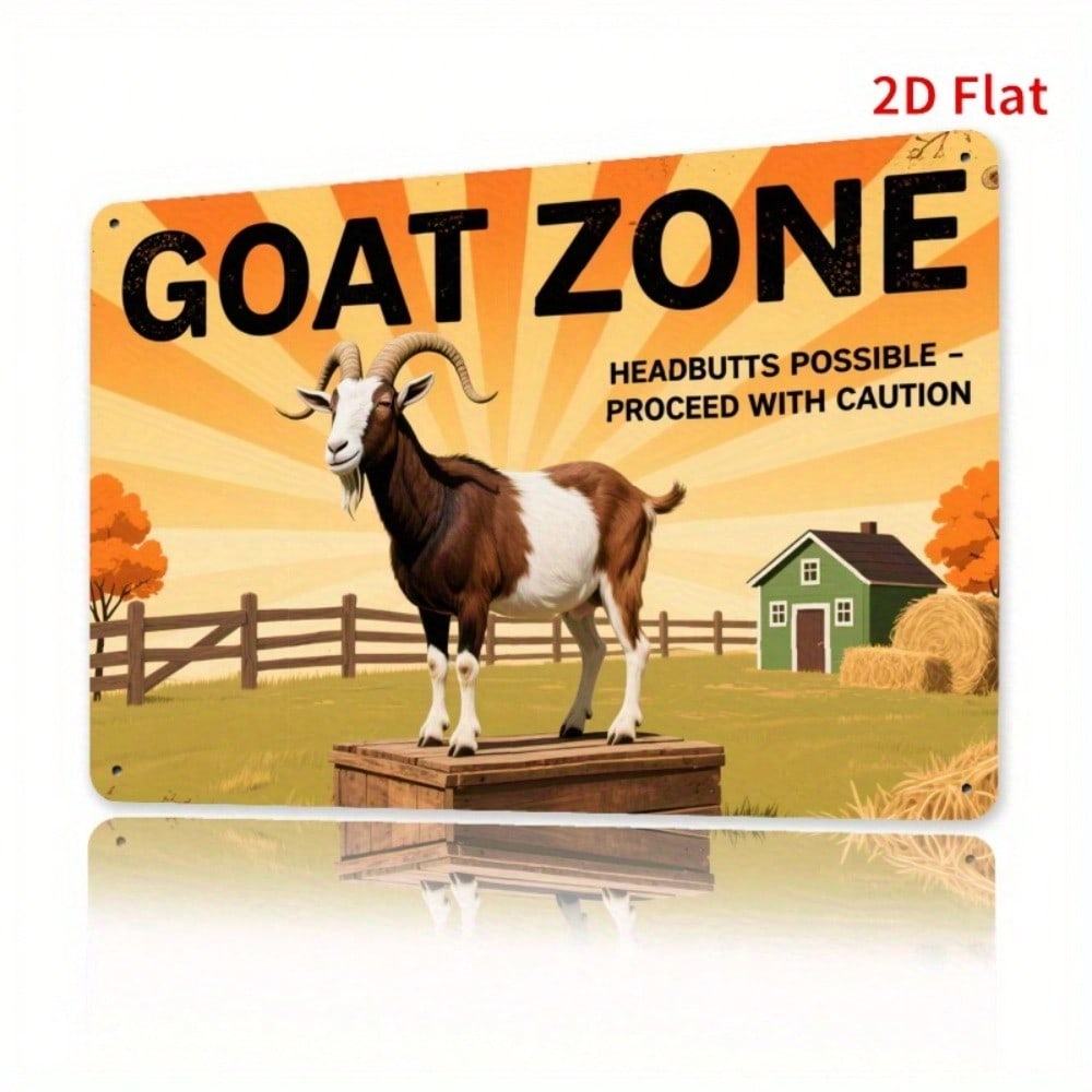 

Funny Goat Wall Art Vintage Metal Sign x Inch Farmhouse Decor Rustic Plaque 20x30cm（7.8x11.8inch）