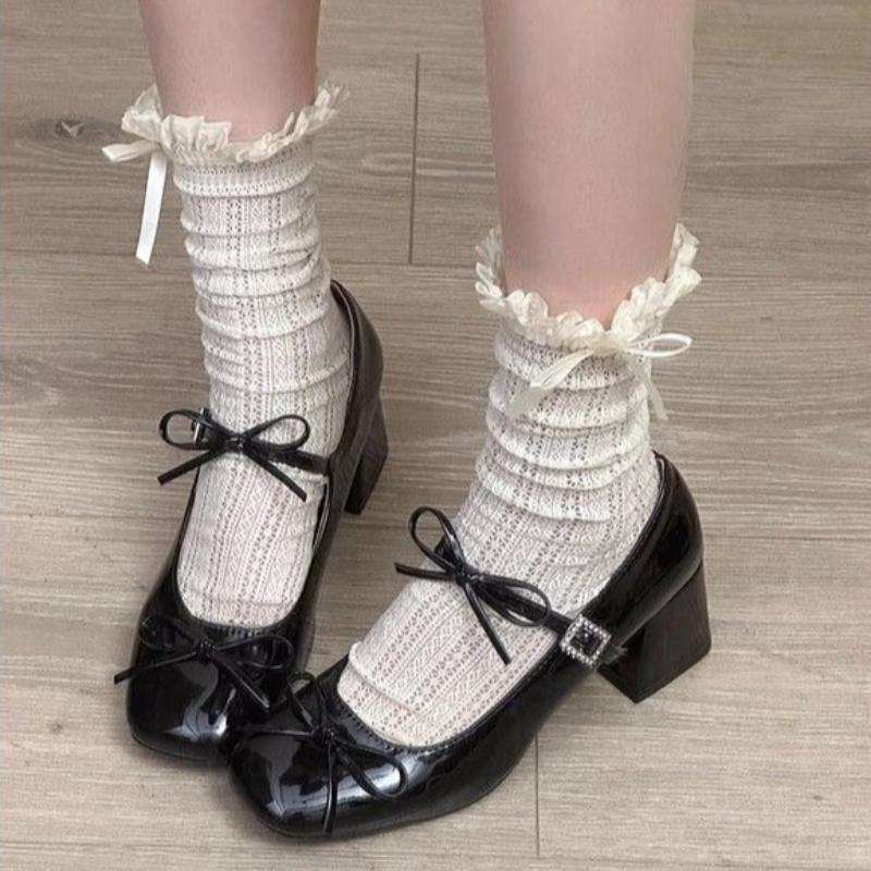 Versatile Thick Heel Square Toe Casual Single Shoes Women In Spring Autumn  Simple  Comfortable Mid Heel for Women Shoes