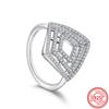 New Original 925 Sterling Silver Ring Love Heart Wishbone Moon Sun Rings Crystal Rose Gold for Women Wedding Gift Luxury Jewelry