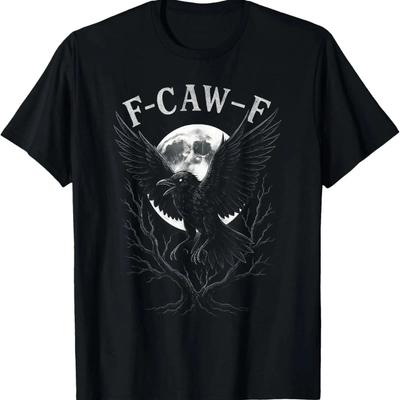 Corbeau Caw Corbeau Gothique Sorcière Drôle Halloween Design T-shirt vintage Lavé Décontracté Extensible homme graphique mode Unisexe