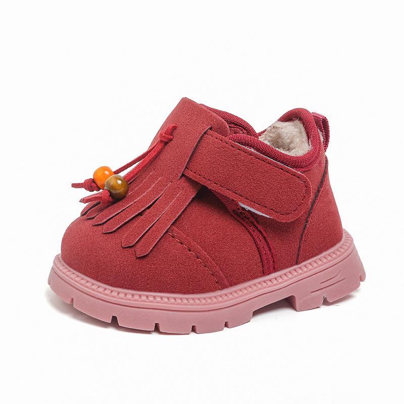 

Cozy Winter Cotton Boots for Toddlers: Fleece-Lined, Thick, Warm, Comfortable, Versatile Short Boots for Girls & Boys Aged 1-3 Years 11.5cm (Size 17) красный