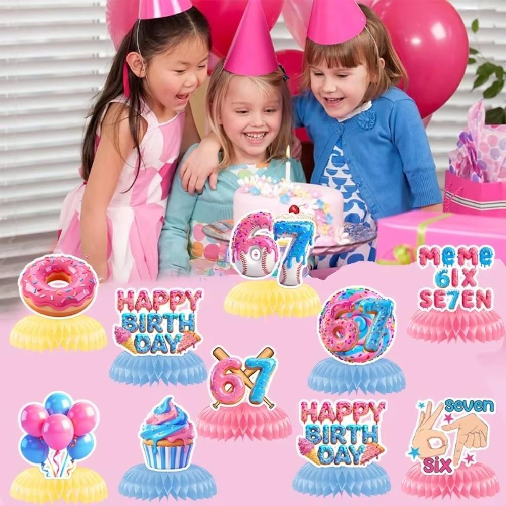 Internet Humor 67 Meme Birthday Decorations Colorful Honeycomb Centerpieces  All Ages Celebration