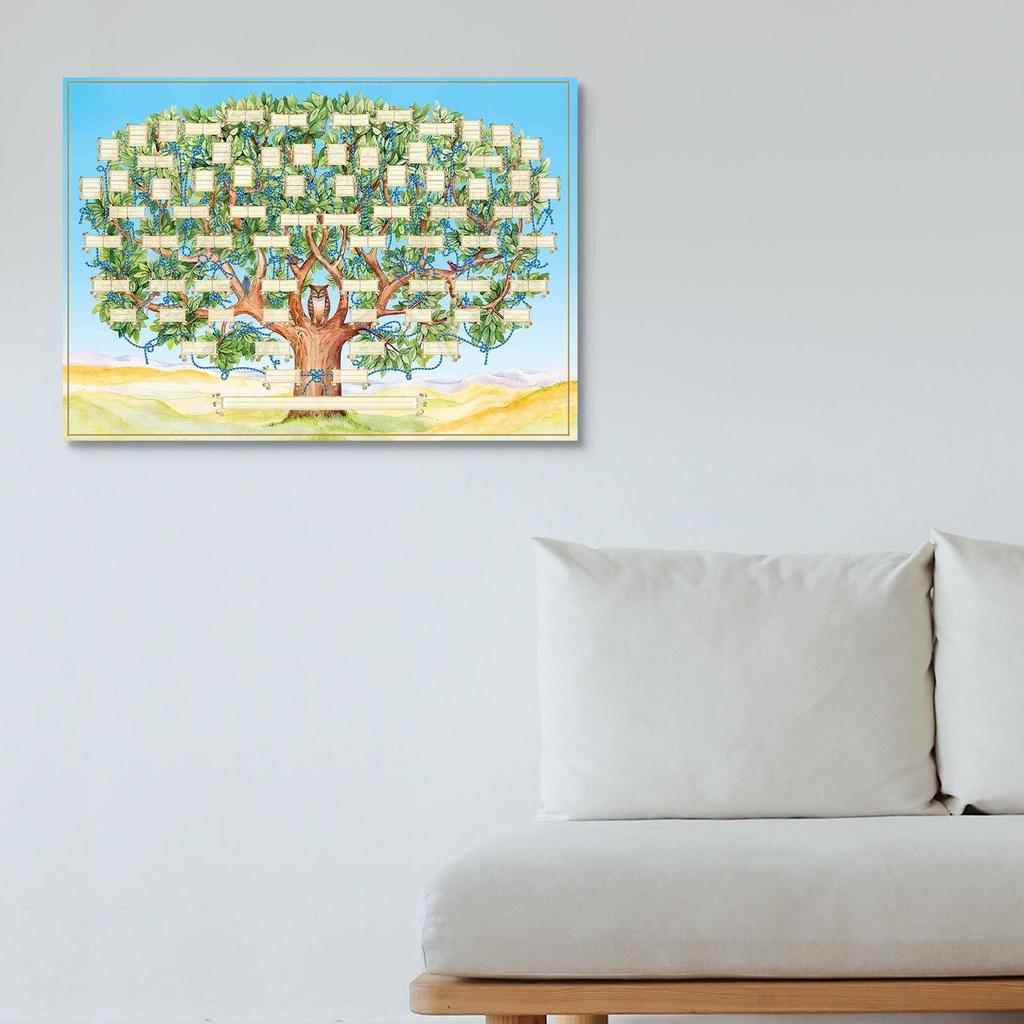 Plátno s rodokmenem 6 generací, vyplnitelný rodokmen, rodinný rodokmen, závěsné samolepky na zeď, domácí dekorace